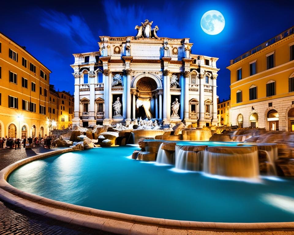 toeristische attracties in Rome bij nacht