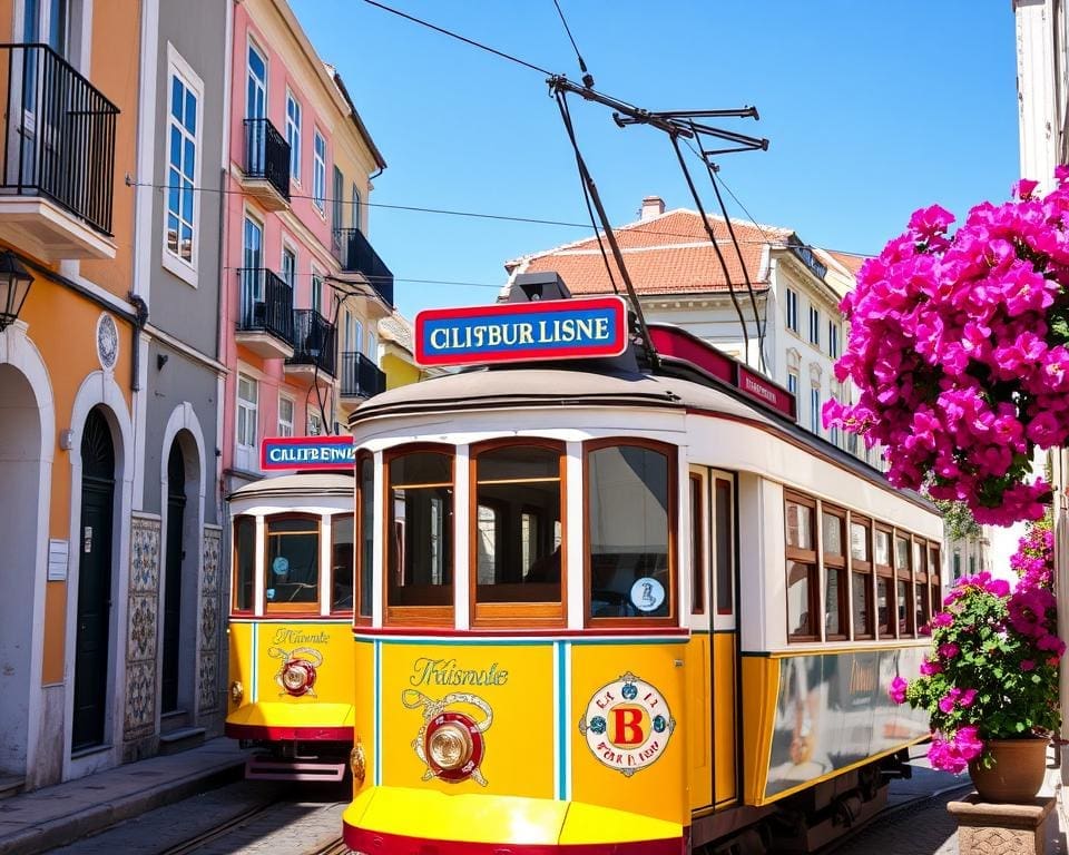 historische trams in Lissabon